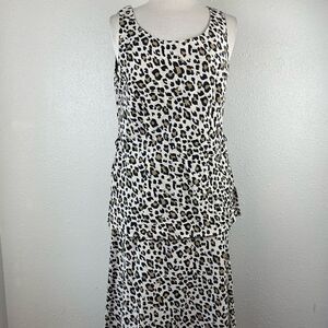 Sheri Martin Leopard Print Two-Piece Matching Outfit Size 10 EUC